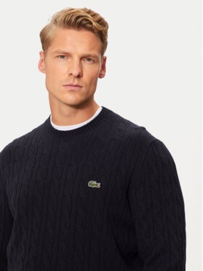 Lacoste Sweter AH2924 Granatowy Regular Fit