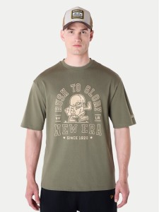 New Era T-Shirt Football Graphic 60596409 Zielony Regular Fit