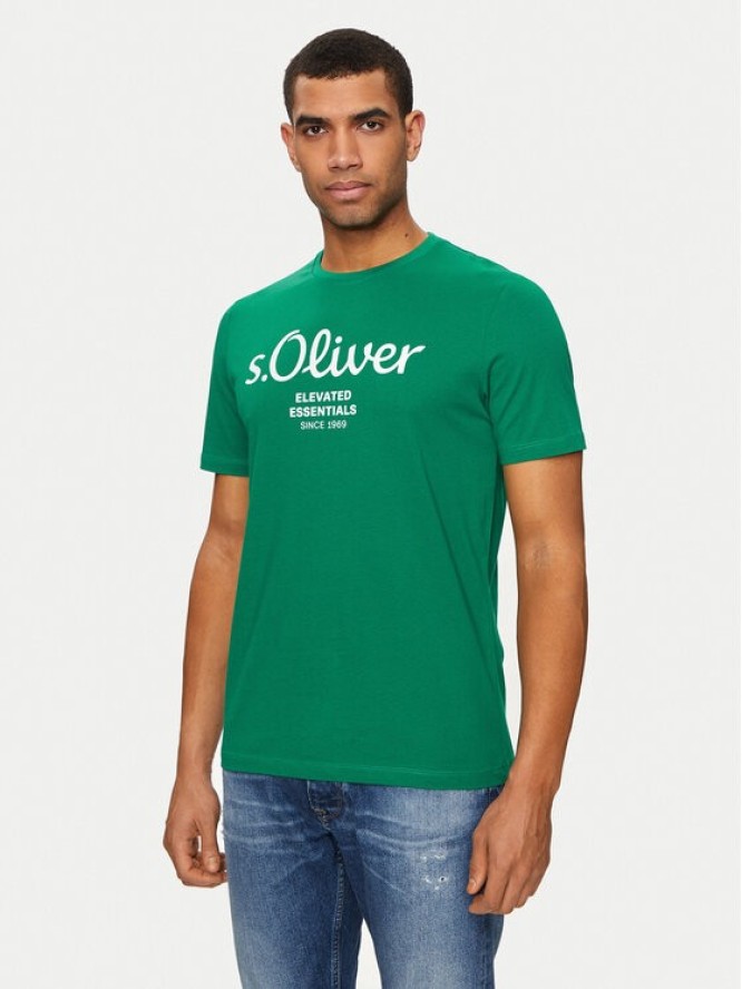 s.Oliver T-Shirt 2139909 Zielony Regular Fit