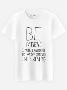 WOOOP Koszulka "Be Patient" w kolorze białym rozmiar: S