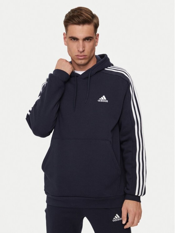 adidas Bluza Essentials Fleece 3-Stripes IJ6473 Granatowy Regular Fit