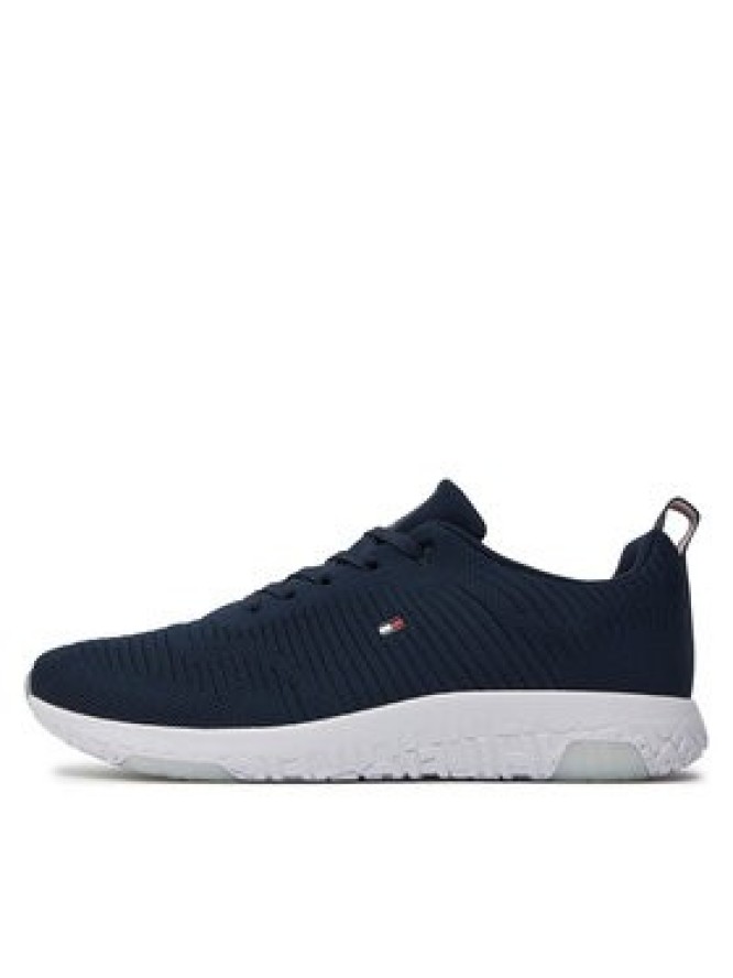 Tommy Hilfiger Sneakersy Corporate Knit Rib Runner FM0FM02838 Granatowy