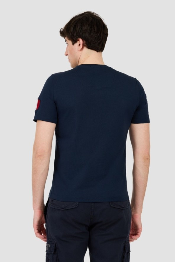 AERONAUTICA MILITARE Granatowy t-shirt Frecce Tricolori Short Sleeve