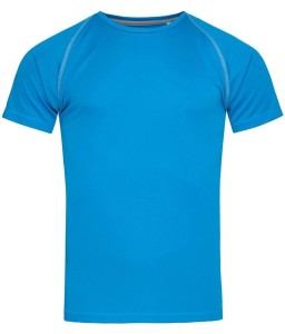 Koszulka T-shirt, Niebieska, Sportowa, ACTIVE-DRY Poliester, Raglanowe Rękawy