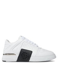 PHILIPP PLEIN Sneakersy Leather Lo-Top Sneakers AACS MSC3843 PLE075N Biały