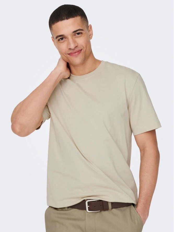 Only & Sons T-Shirt 22025208 Beżowy Regular Fit