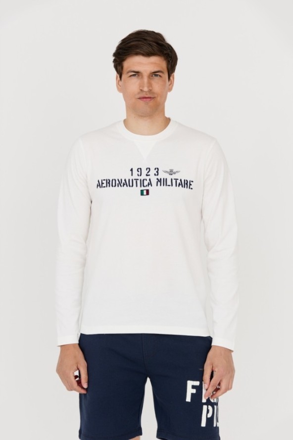 AERONAUTICA MILITARE Longsleeve biały męski