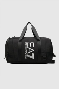 EA7 Czarna torba sportowa z białym logo