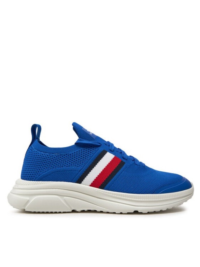 Tommy Hilfiger Sneakersy Modern Runner Knit Stripes Ess FM0FM04798 Niebieski