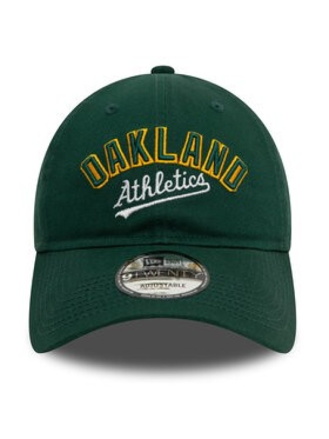 New Era Czapka z daszkiem Mlb Wordmark 920 Athletics 60503513 Zielony