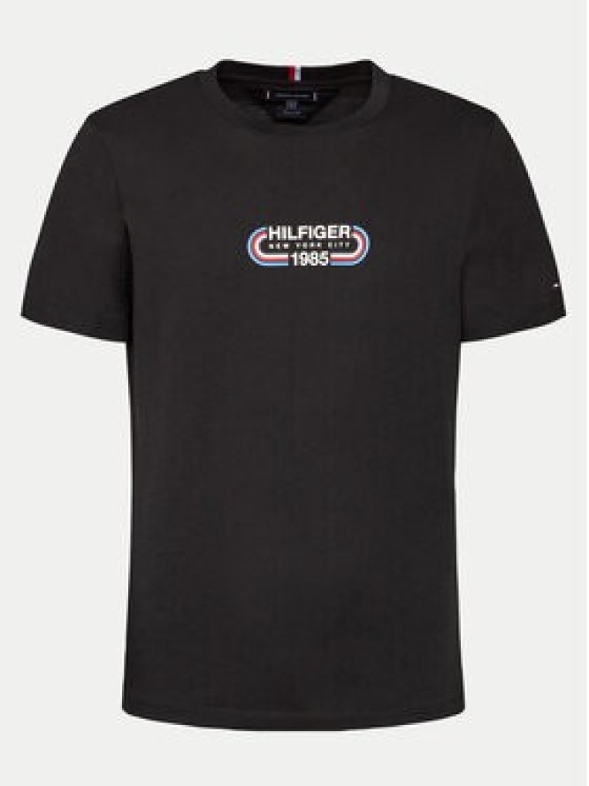 Tommy Hilfiger T-Shirt Track Graphic MW0MW34429 Czarny Regular Fit