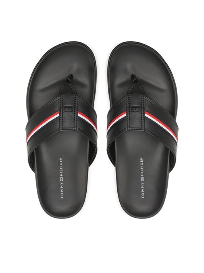 Tommy Hilfiger Japonki Leather Toe Post Sandal FM0FM04460 Czarny