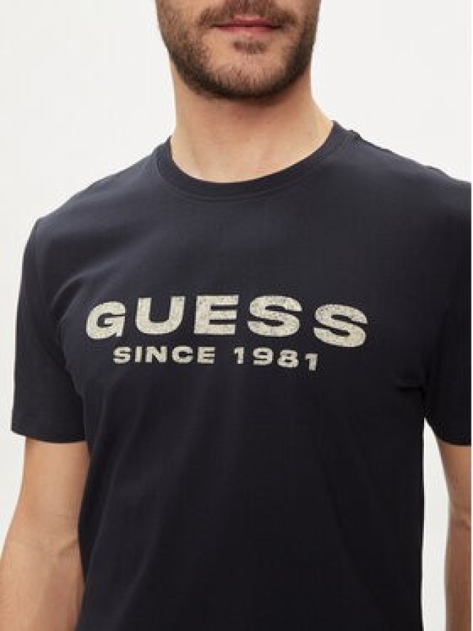 Guess T-Shirt M4GI61 J1314 Niebieski Slim Fit