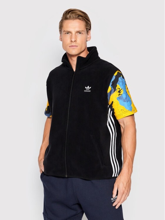 adidas Kamizelka adicolor 3 Stripes HK7392 Czarny Relaxed Fit