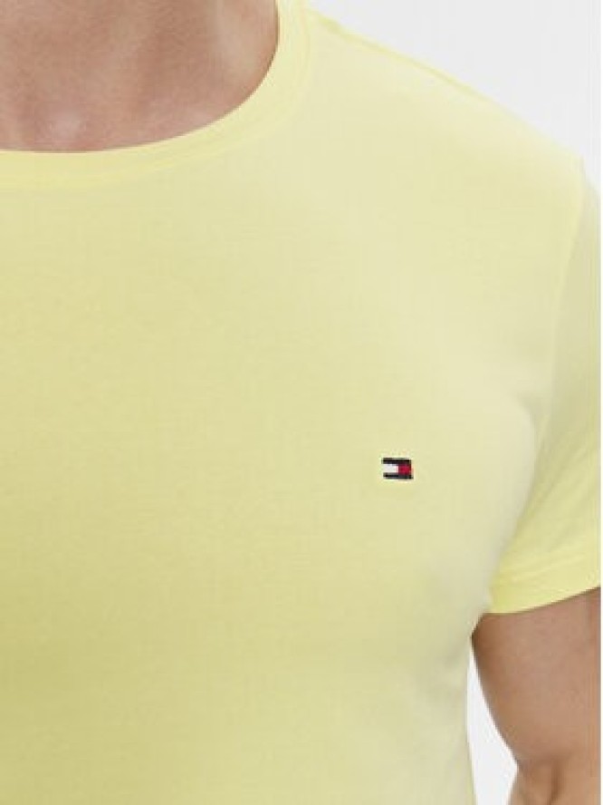 Tommy Hilfiger T-Shirt Stretch Slim Fit Tee MW0MW10800 Żółty Slim Fit
