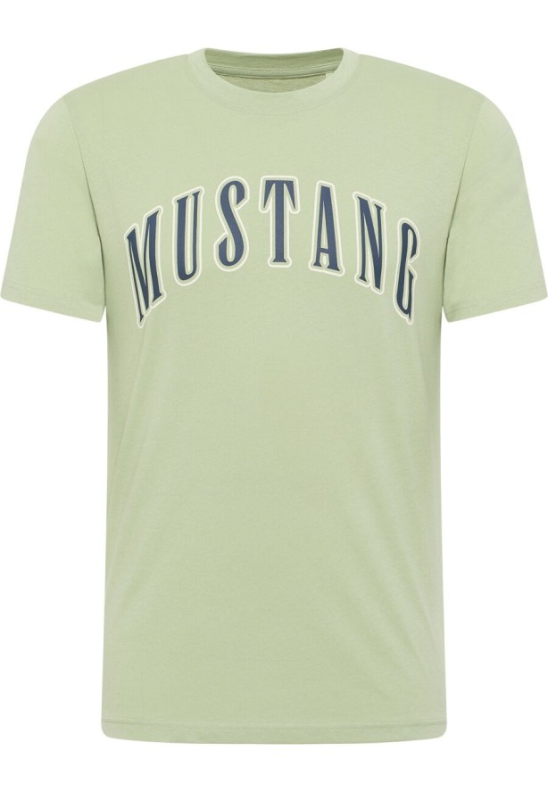 MUSTANG Austin Męski T-shirt Koszulka Logo Nadruk Swamp 1014927 6190