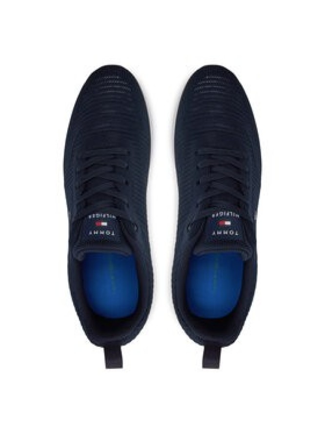 Tommy Hilfiger Sneakersy Corporate Knit Rib Runner FM0FM02838 Granatowy