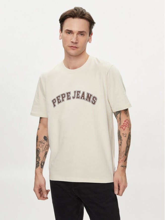 Pepe Jeans T-Shirt Clement PM509220 Beżowy Regular Fit