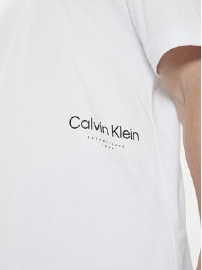 Calvin Klein T-Shirt Off Placement K10K113102 Biały Regular Fit