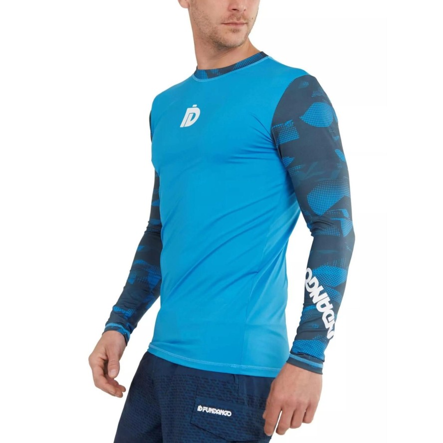 Manado Long Rashguard z długim rękawem z lycry - niebieski