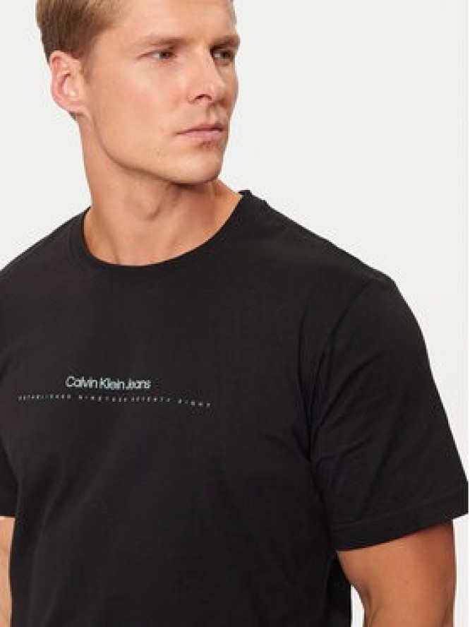 Calvin Klein Jeans T-Shirt Minimal Logo J30J327075 Czarny Regular Fit