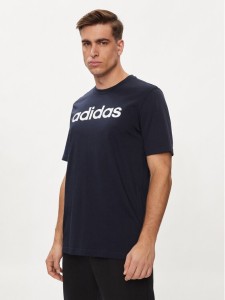 adidas T-Shirt Essentials Single Jersey Linear Embroidered Logo T-Shirt IC9275 Niebieski Regular Fit