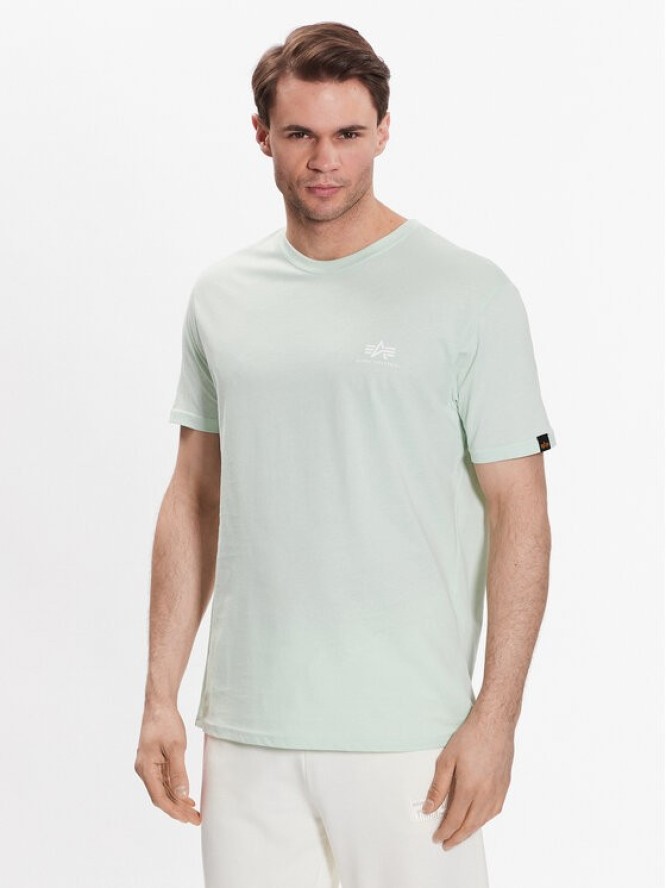 Alpha Industries T-Shirt Basic T Small Logo 188505 Zielony Regular Fit