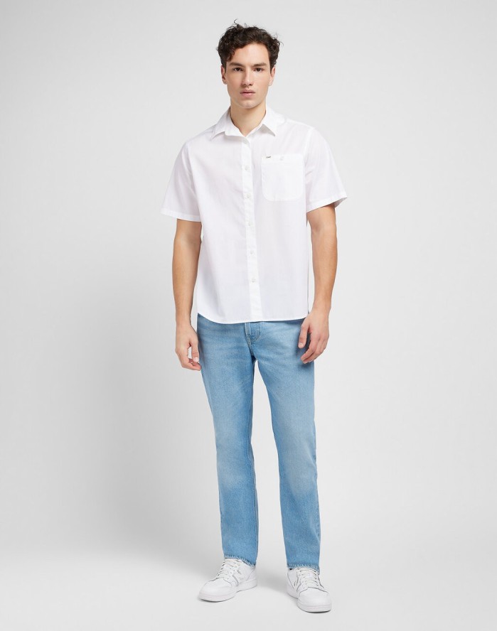 LEE PATCH SHIRT MĘSKA KOSZULA ELEGANCKA BRIGHT WHITE 112349052