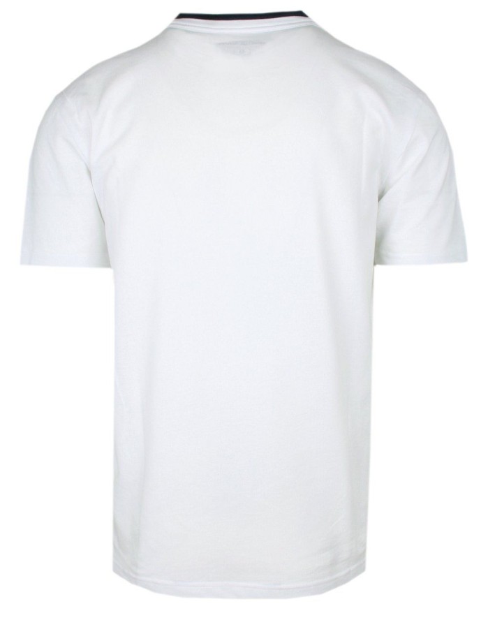 Męska Koszulka (T-Shirt) z Dekoltem na Guziki - Pako Jeans - Biała