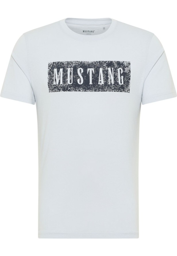 MUSTANG ALEX C PRINT MĘSKI T-SHIRT KOSZULKA LOGO NADRUK GRAY DAWN 1013520 4017