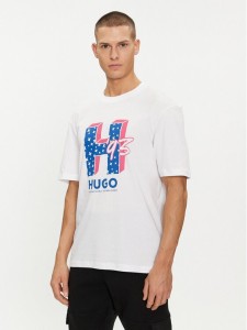 Hugo T-Shirt Nentryle 50513411 Biały Relaxed Fit