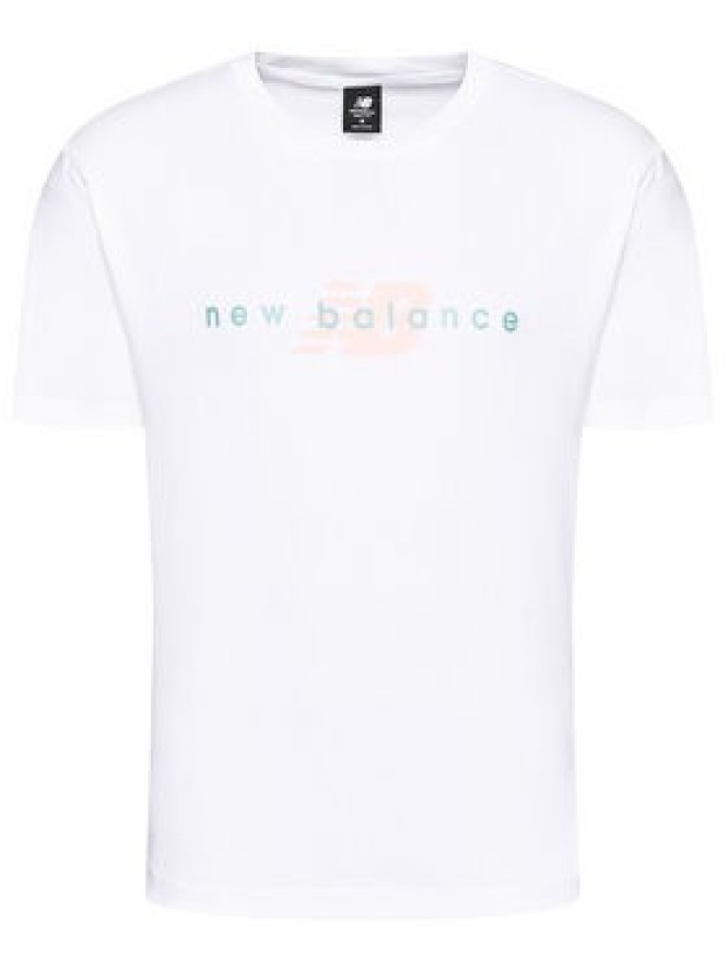 New Balance T-Shirt MT01516 Biały Relaxed Fit
