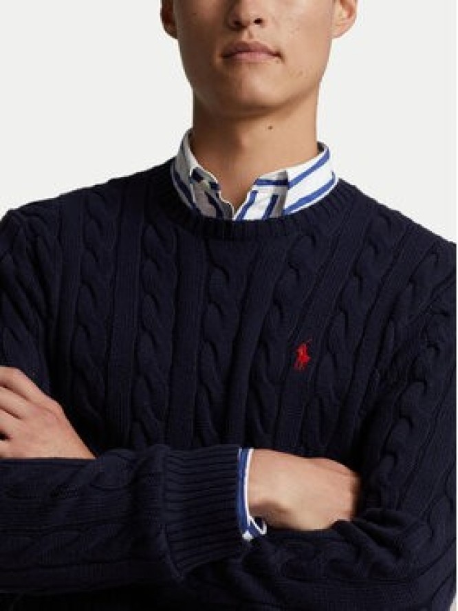 Polo Ralph Lauren Sweter 710775885001 Granatowy Regular Fit