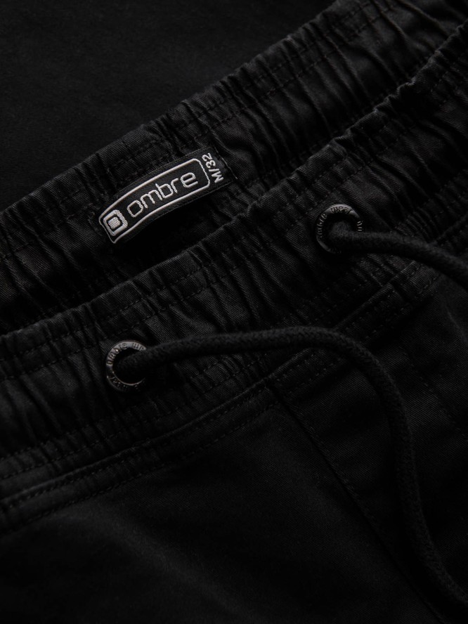Spodnie męskie materiałowe JOGGERY - czarne V1 P885 - XXL