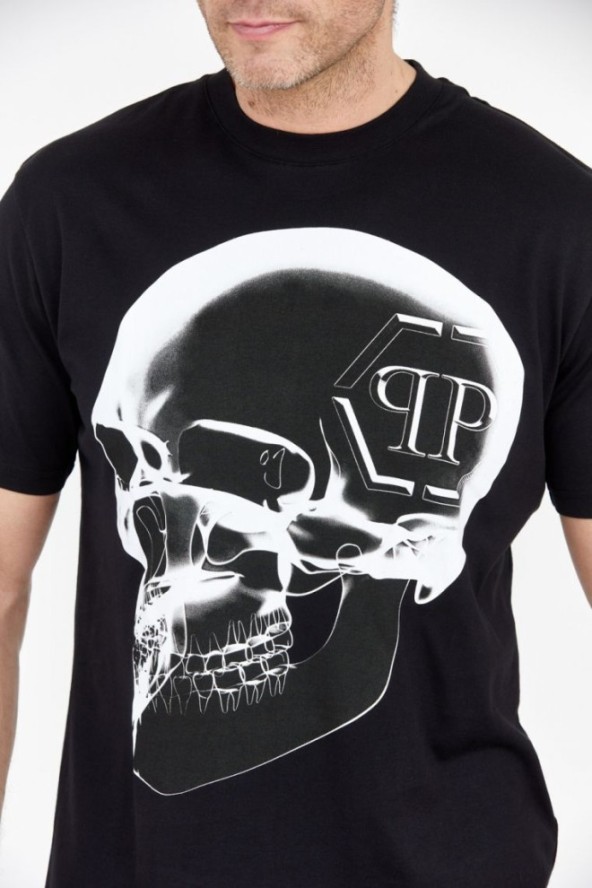 PHILIPP PLEIN Czarny t-shirt męski x-ray skull