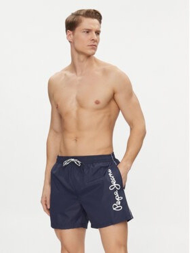 Pepe Jeans Szorty kąpielowe Logo Swimshort PMB10393 Granatowy Regular Fit