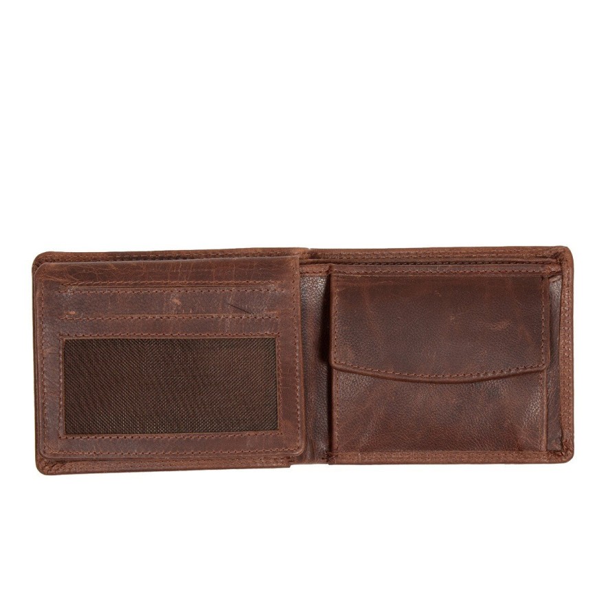 MUSTANG UDINE WALLET MĘSKI SKÓRZANY PORTFEL PREMIUM POJEMNY NA KARTY SKÓRA 06.101801 BROWN