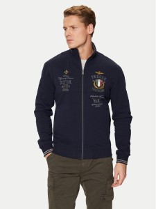 Aeronautica Militare Bluza 242FE1947F418 Granatowy Regular Fit