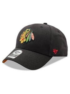 47 Brand Czapka z daszkiem NHL Chicago Blackhawks Ballpark Snap '47 MVP H-BLPMS04WBP-BKA Czarny