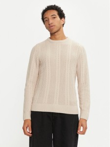 Jack&Jones Sweter 12261436 Beżowy Regular Fit