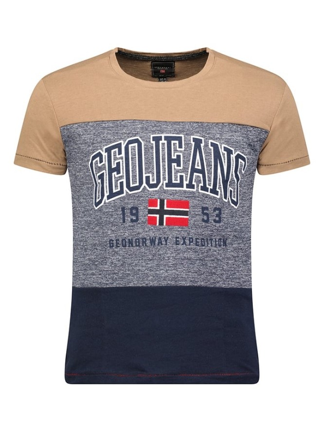 Geographical Norway Koszulka w kolorze beżowo-szarym rozmiar: XXL