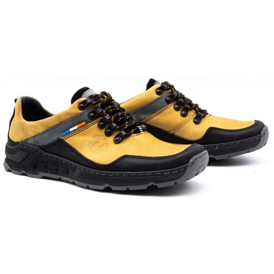 Olivier Męskie buty trekkingowe skórzane 292GT żółte