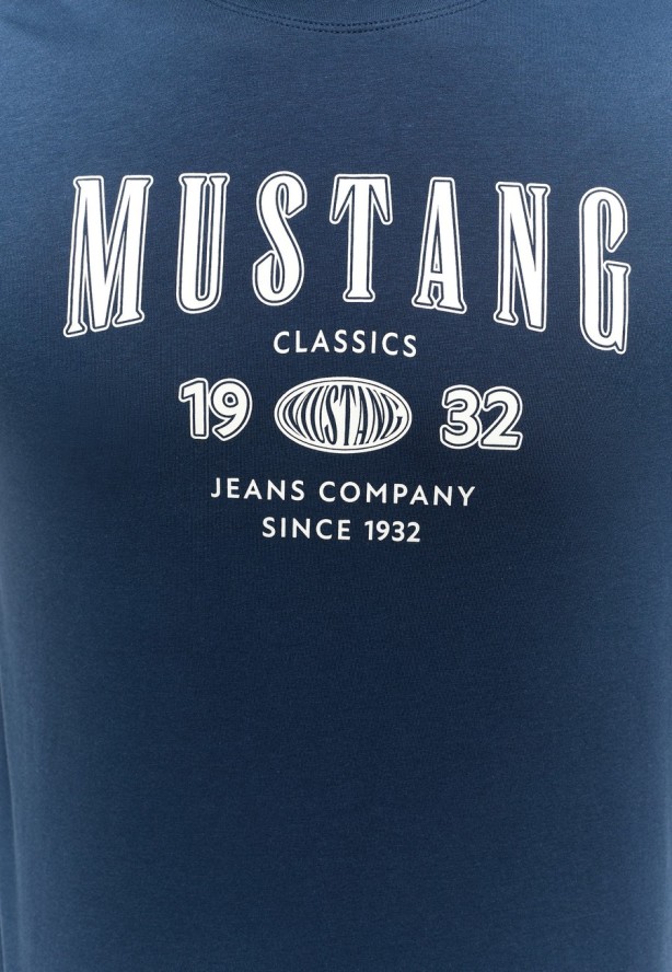 MUSTANG AUSTIN MĘSKI T-SHIRT KOSZULKA NADRUK DRESS BLUES 1014938 5334