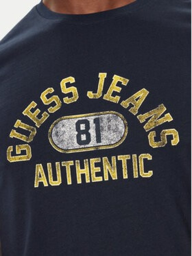 Guess T-Shirt M4BI74 K8HM0 Granatowy Slim Fit