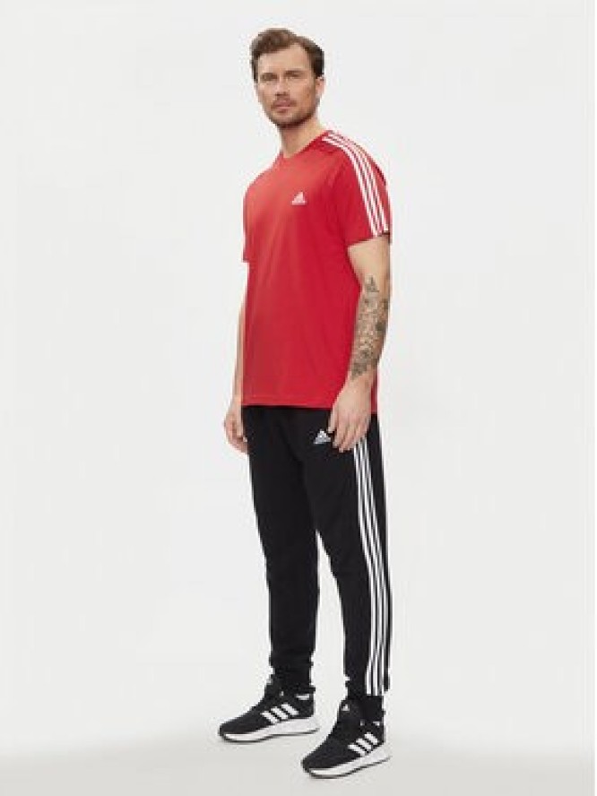 adidas T-Shirt Essentials Single Jersey 3-Stripes T-Shirt IC9339 Czerwony Regular Fit