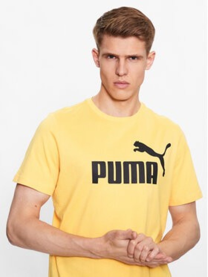 Puma T-Shirt Essentials Logo 586667 Żółty Regular Fit