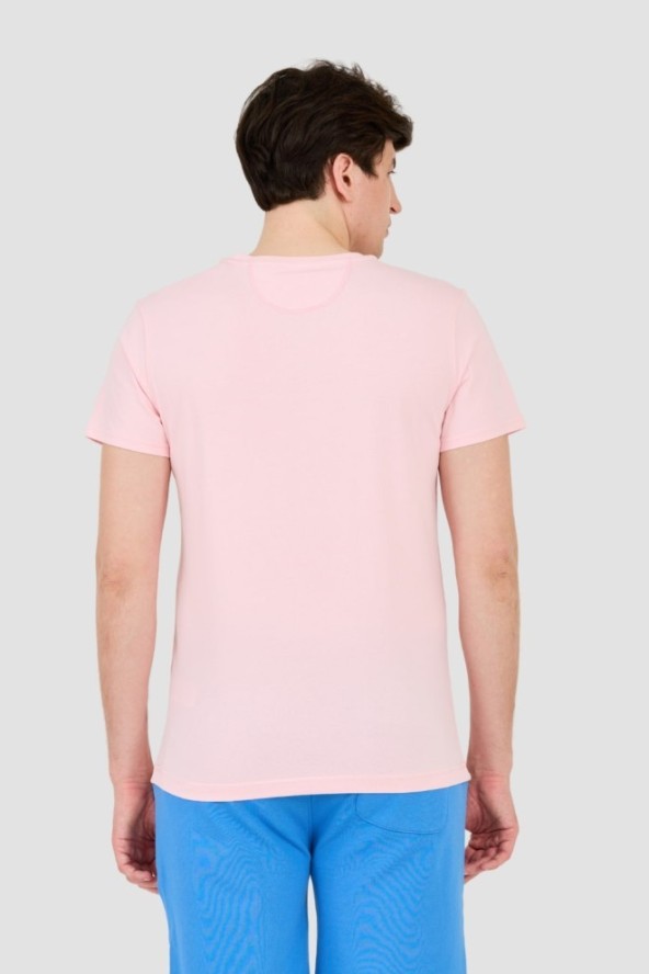 LA MARTINA Różowy t-shirt z małym logo