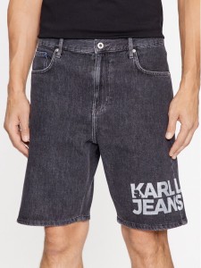 Karl Lagerfeld Jeans Szorty jeansowe 235D1115 Szary Relaxed Fit
