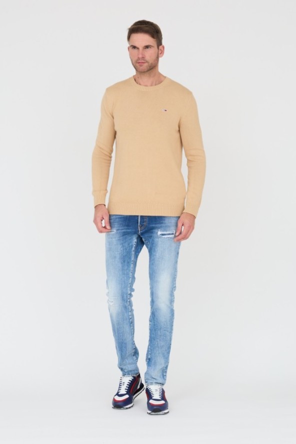 TOMMY JEANS Beżowy sweter