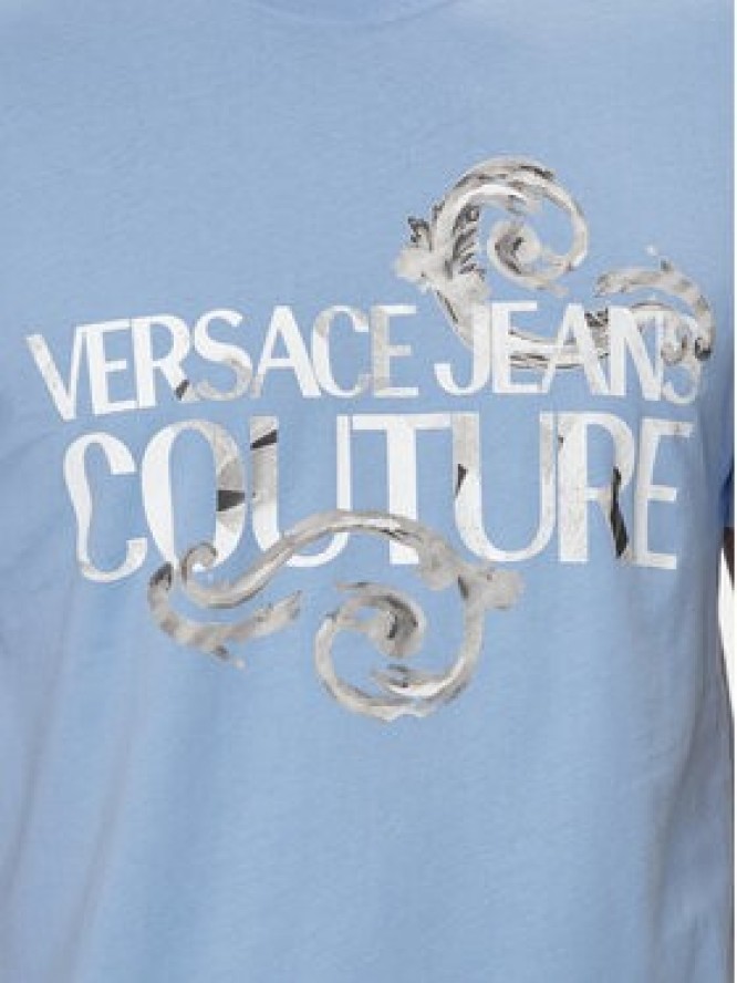 Versace Jeans Couture T-Shirt 76GAHG00 Niebieski Regular Fit